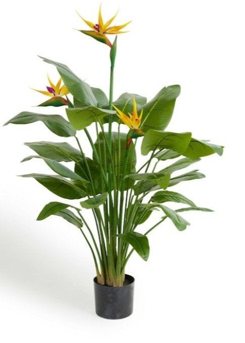 Lifa Living Strelitzia kunstplant met oranje bloemen 135cm, Ophalen of Verzenden, Nieuw, Kunstplant, Binnen