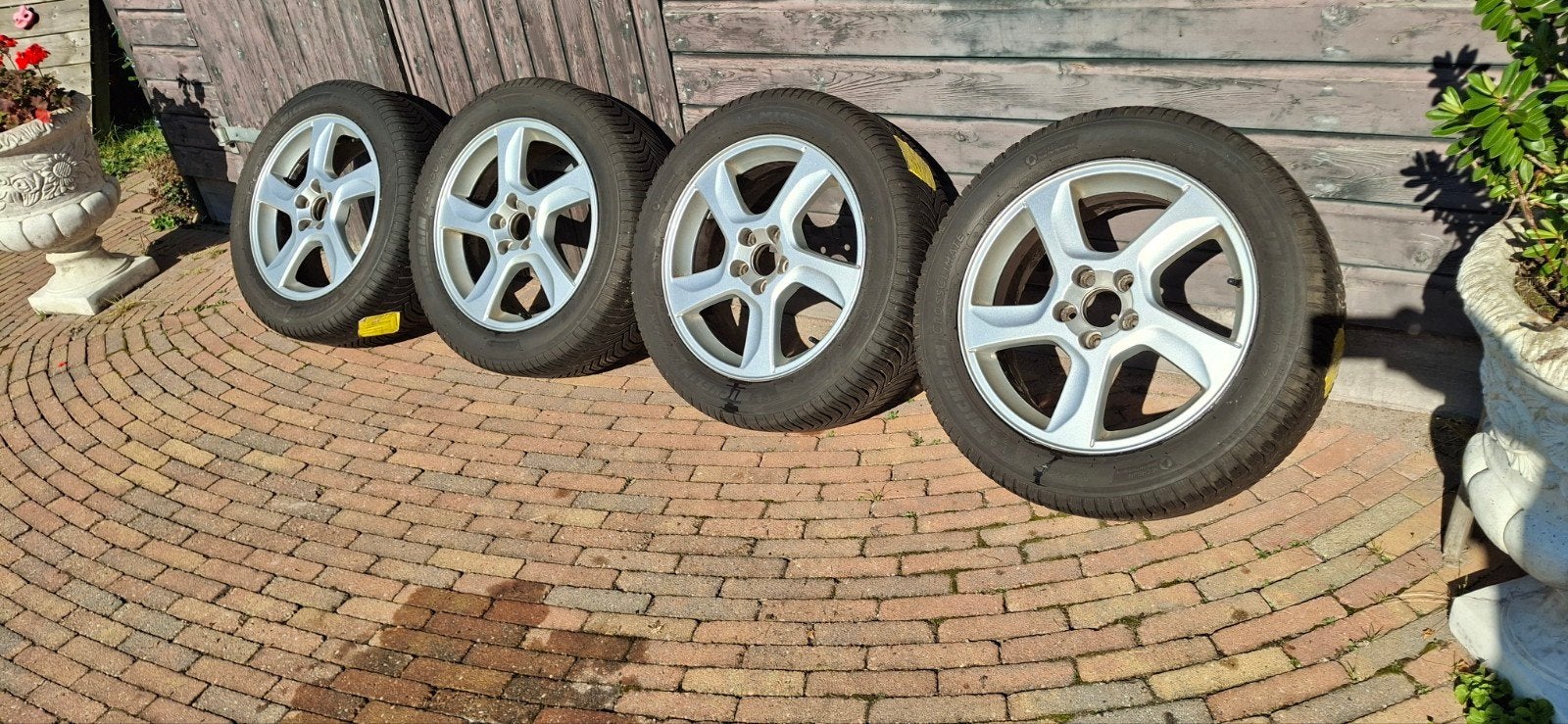 AllSeason banden Michelin CrossClimate incl Volvo V70 velgen, Ophalen, Gebruikt, Banden en Velgen, 17 inch