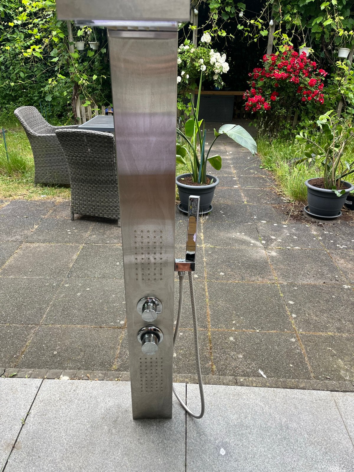 VidaXL Buitendouche RVS Douchepaneel Tuindouche, Ophalen of Verzenden, Zo goed als nieuw, Rvs, Douche