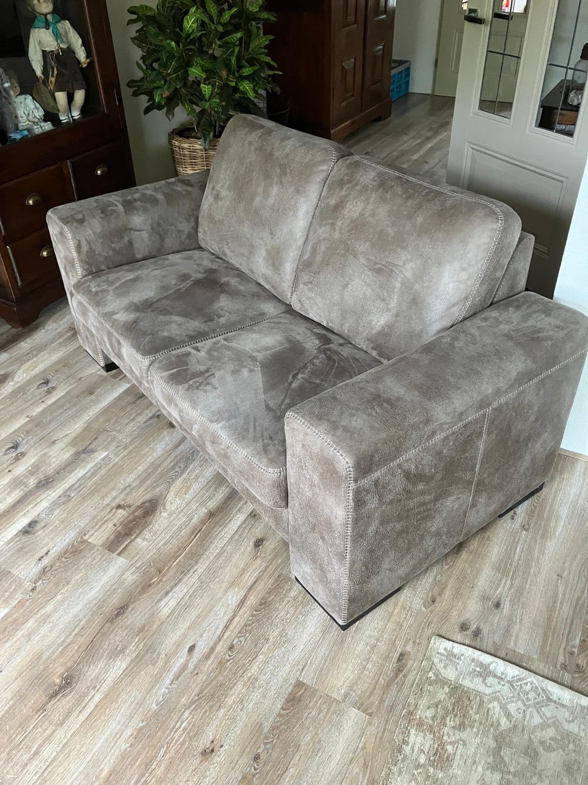 Te koop 2,5 en 2 zitsbank taupe, Ophalen, Gebruikt