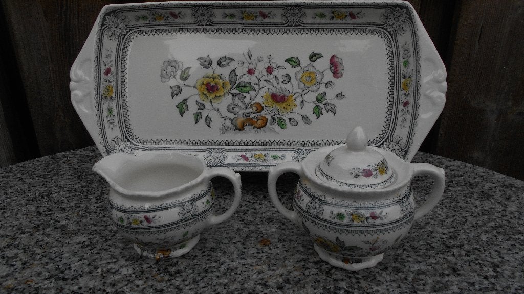 Dorset Woods & Sons engels servies suiker roomstel schaal, Antiek en Kunst, Ophalen of Verzenden