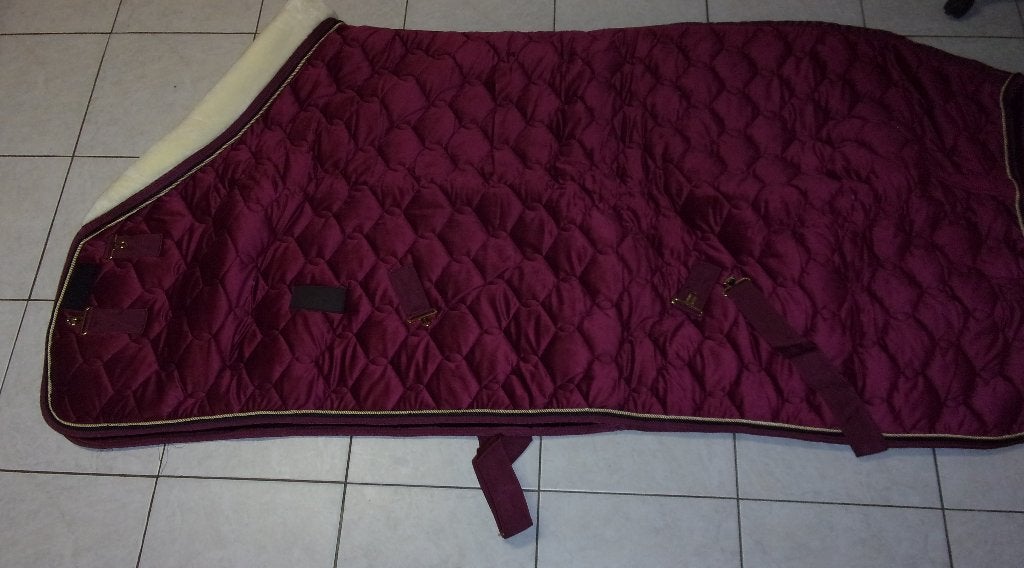 Luxe velvet showdeken bordeaux rood 135-185 200 gram, Fluweel, Overige merken, Cob (M), Rood