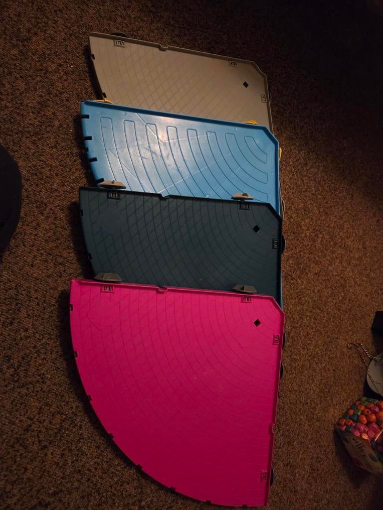 Hoekplateaus in diverse kleuren - Set van 4, Ophalen of Verzenden, Gebruikt