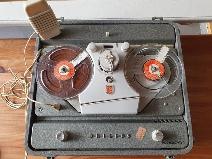 Vintage Philips EL3517 Bandrecorder met banden, Audio, Tv en Foto, Ophalen, Bandrecorder, Met banden