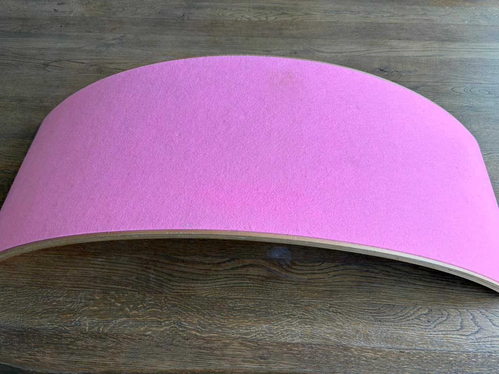 Balance board naturel met beschermmat roze, Ophalen, Gebruikt, Rij- of Hobbelspeelgoed