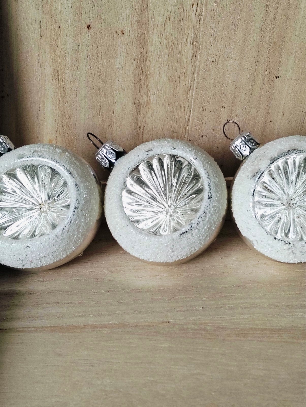 Oude kerstversiering glazen reflector deuk kerstballen, Diversen, Kerst, Ophalen of Verzenden, Gebruikt