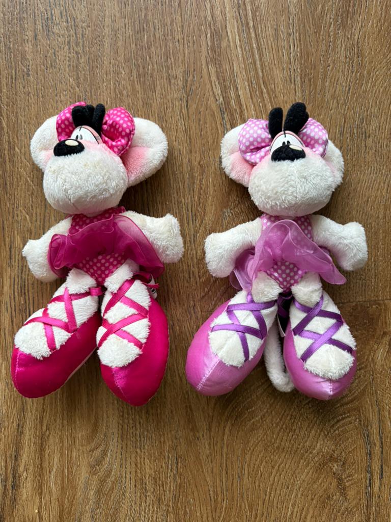 2x Diddlina - Roze en Paars, Kinderen en Baby's, Speelgoed | Knuffels en Pluche, Muis, Overige merken, Overige karakters, Ophalen of Verzenden