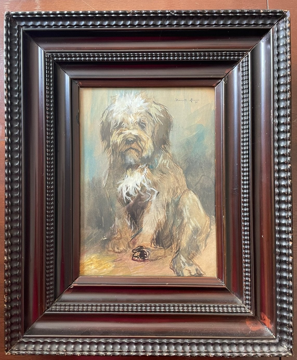 Schattige Hond in Olieverf in stijl can Henriette Ronner, Ophalen