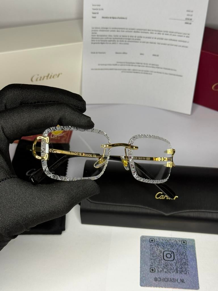 Cartier Bril Diamond cut C decor, Ophalen of Verzenden, Zo goed als nieuw, Overige merken