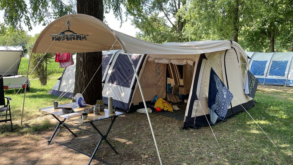 Opblaasbare tent Miami 6 Easy Air, Caravans en Kamperen, Ophalen, Gebruikt, Tot en met 6