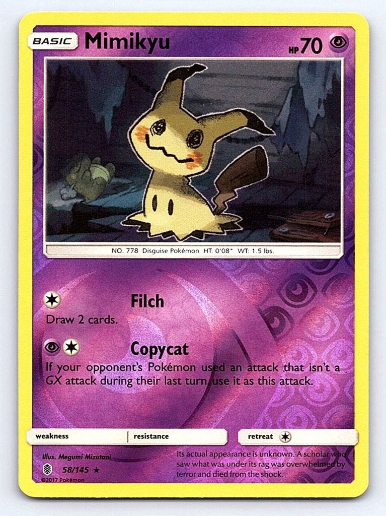 Mimikyu GRI 58 reverse holo, Ophalen of Verzenden, Zo goed als nieuw, Losse kaart, Foil