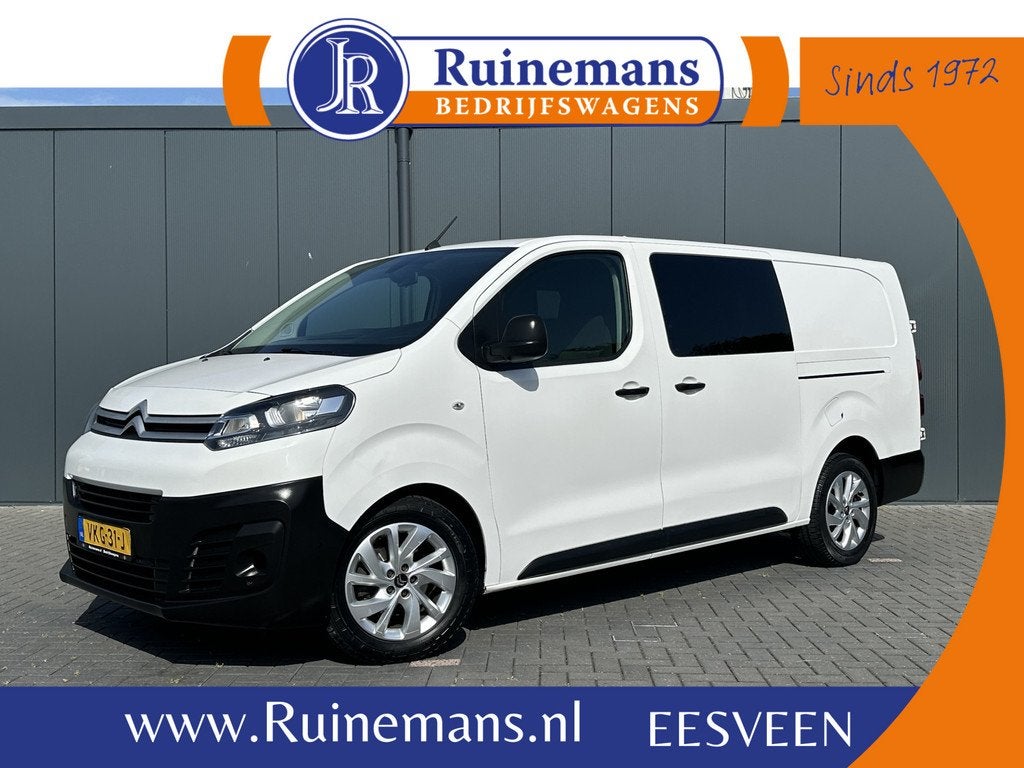 Citroën Jumpy 2.0 BlueHDI 180 PK / AUTOMAAT / L3H1 / DUBBEL, Auto's, Bestelauto's, Gebruikt, Euro 6, 4 cilinders, Wit