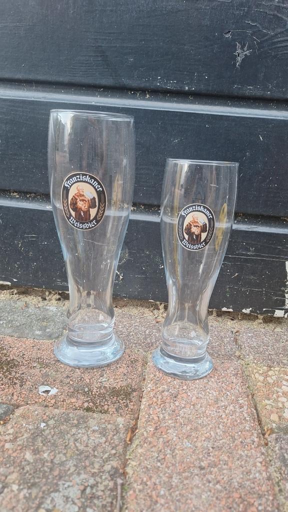 2 Franziskaner Weissbier glazen, Ophalen of Verzenden, Gebruikt, Bierglas