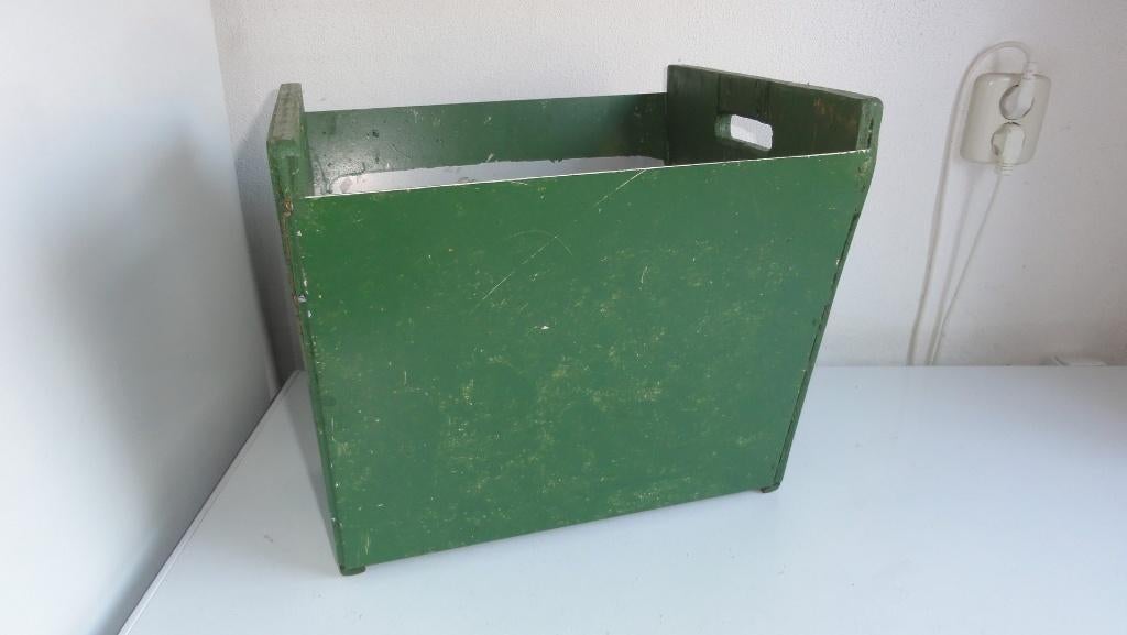 Krantenbak, houtbak, kolenbak, handgemaakt hout en metaal E, Ophalen of Verzenden