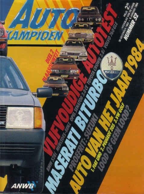 Autokampioen 52 1983 : Maserati Biturbo - Mercedes Benz 230E, Ophalen of Verzenden, Gelezen, Algemeen