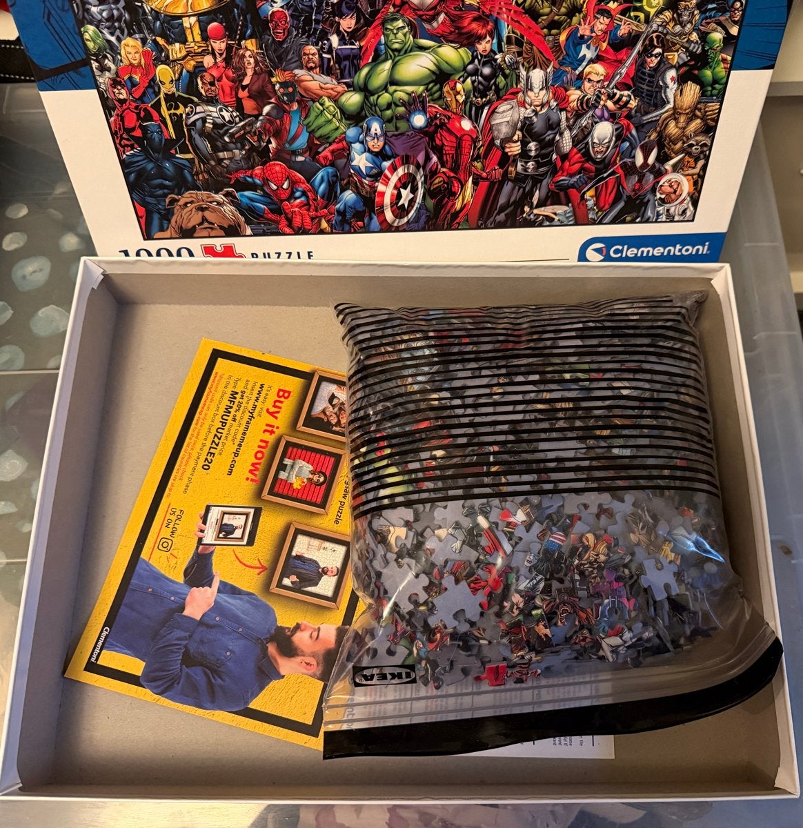 Marvel Impossible Puzzle 1000 stukjes Clementoni, Ophalen of Verzenden, 500 t/m 1500 stukjes, Zo goed als nieuw