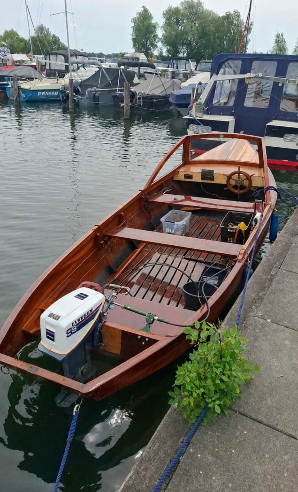 Bootje met 15 PK buitenboordmotor; trailer en veel extra’s, Watersport en Boten, Ophalen, Kunststof, 15 pk, Elektrische start