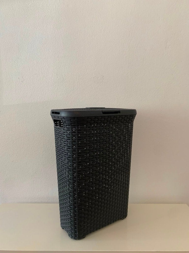 Curver Style Wasmand met deksel - 40L - Antraciet, Ophalen, Gebruikt, Grijs, Kunststof