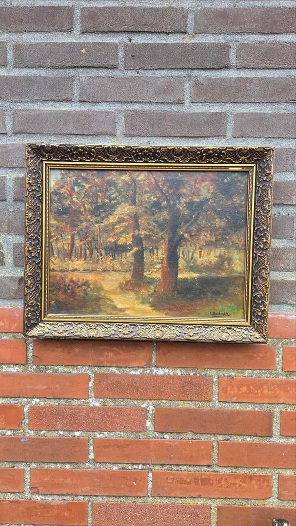 Prachtige oude schilderij olie verf Loise Hartman, Antiek en Kunst, Kunst | Schilderijen | Klassiek, Ophalen of Verzenden