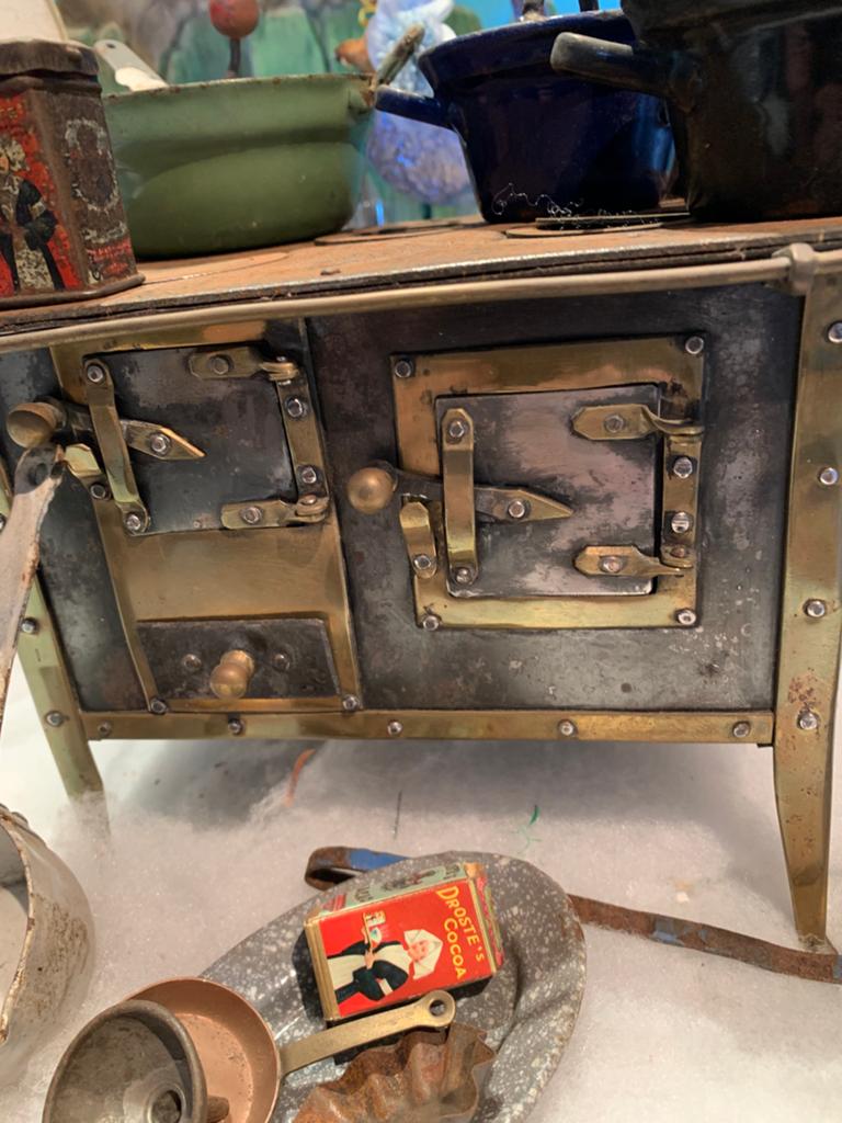 Antieke Speelgoed Fornuis met Accessoires, Antiek en Kunst, Ophalen of Verzenden