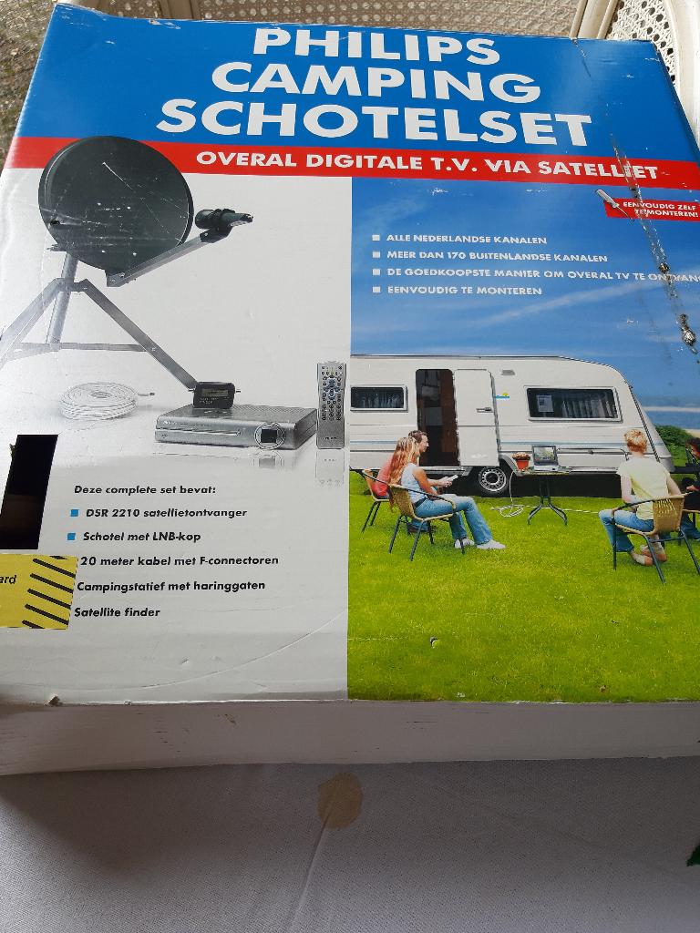 Schotelantenne Campingset met ontvanger 85€, Audio, Tv en Foto, Schotelantennes, Ophalen, Gebruikt, (Schotel)antenne, Philips