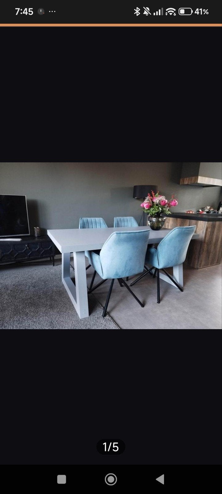 Moderne eettafel met strak design, Ophalen, Overige materialen, Gebruikt, 50 tot 100 cm