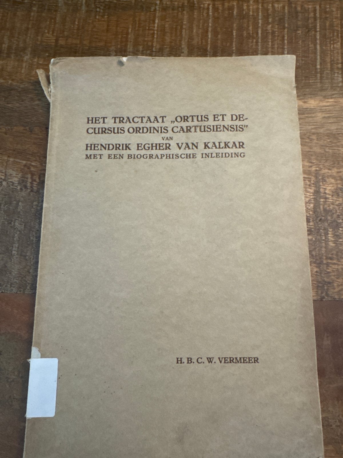 Het Tractaat "Ortus et Decursus Ordinis Cartusiensis", Ophalen of Verzenden, Gelezen, Religie