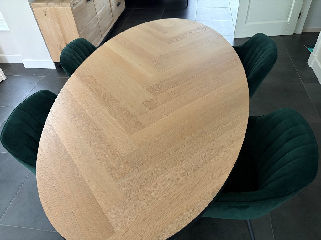 6 velvet groene stoelen, Huis en Inrichting, Stoelen, Ophalen, Gebruikt, Overige kleuren, Stof