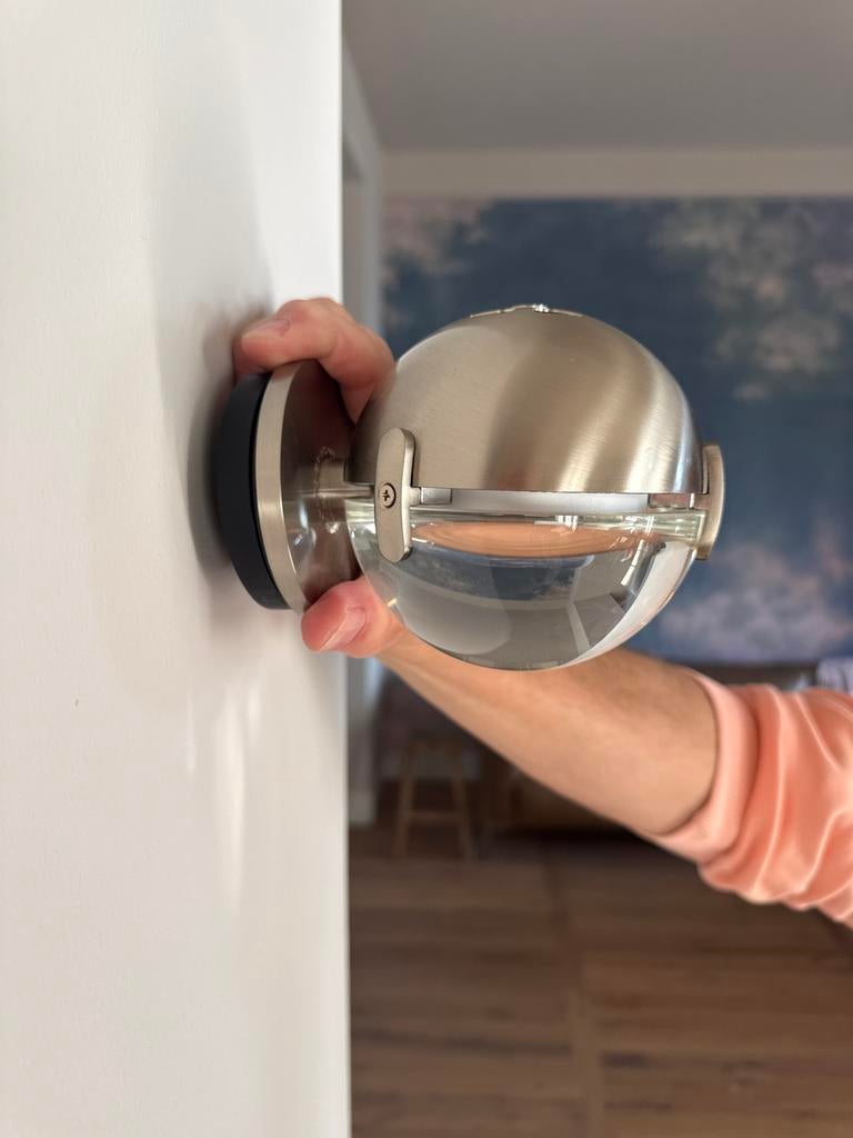 Cini Nils Parete nikkel wandlamp, Ophalen, Zo goed als nieuw, Glas