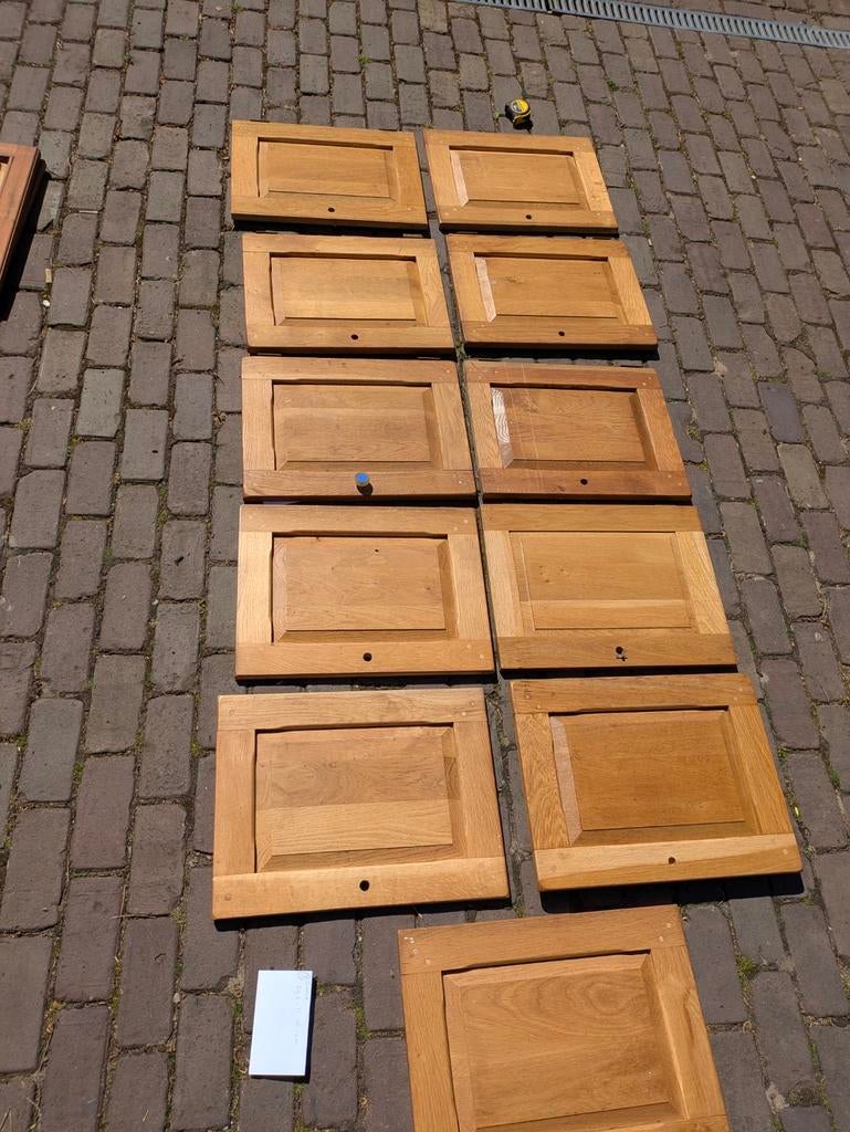 Partij massief eikenhouten deurtjes en panelen, Gebruikt, Minder dan 80 cm, Overige typen, Minder dan 200 cm