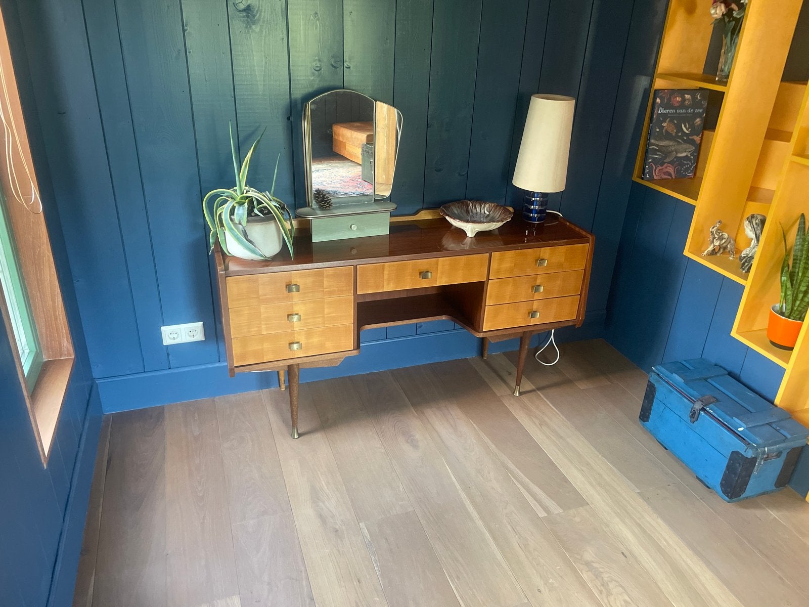 Vintage kaptafel / bureau met lades, Ophalen