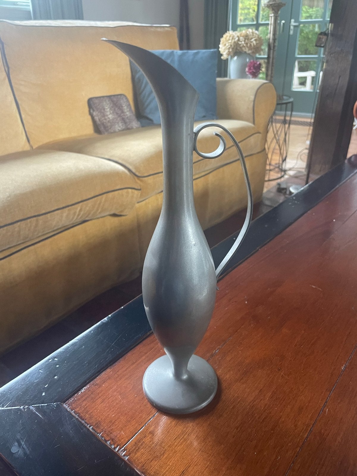 C. Kurz & Co tinnen vaas/kan - 34 cm hoog 94% tin, Ophalen of Verzenden