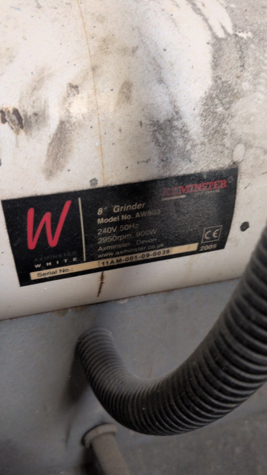 Axminster White AW8G2 Slijpmachine 900W, Ophalen of Verzenden, Gebruikt, 700 tot 1000 watt, Werkbankslijpmachine