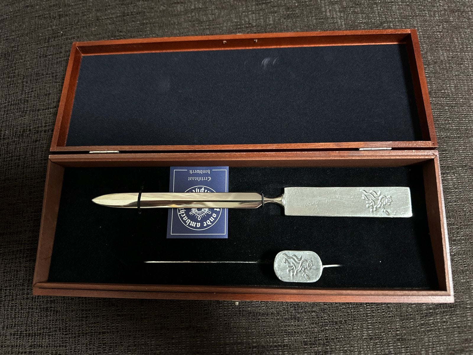 Klassieke Briefopener Set met Luxe Houten Opbergbox, Antiek en Kunst, Ophalen of Verzenden