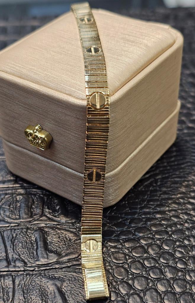 Prachtige unlimited 14karaat gouden armband 19.5cm, Ophalen of Verzenden, Nieuw, Goud, Goud
