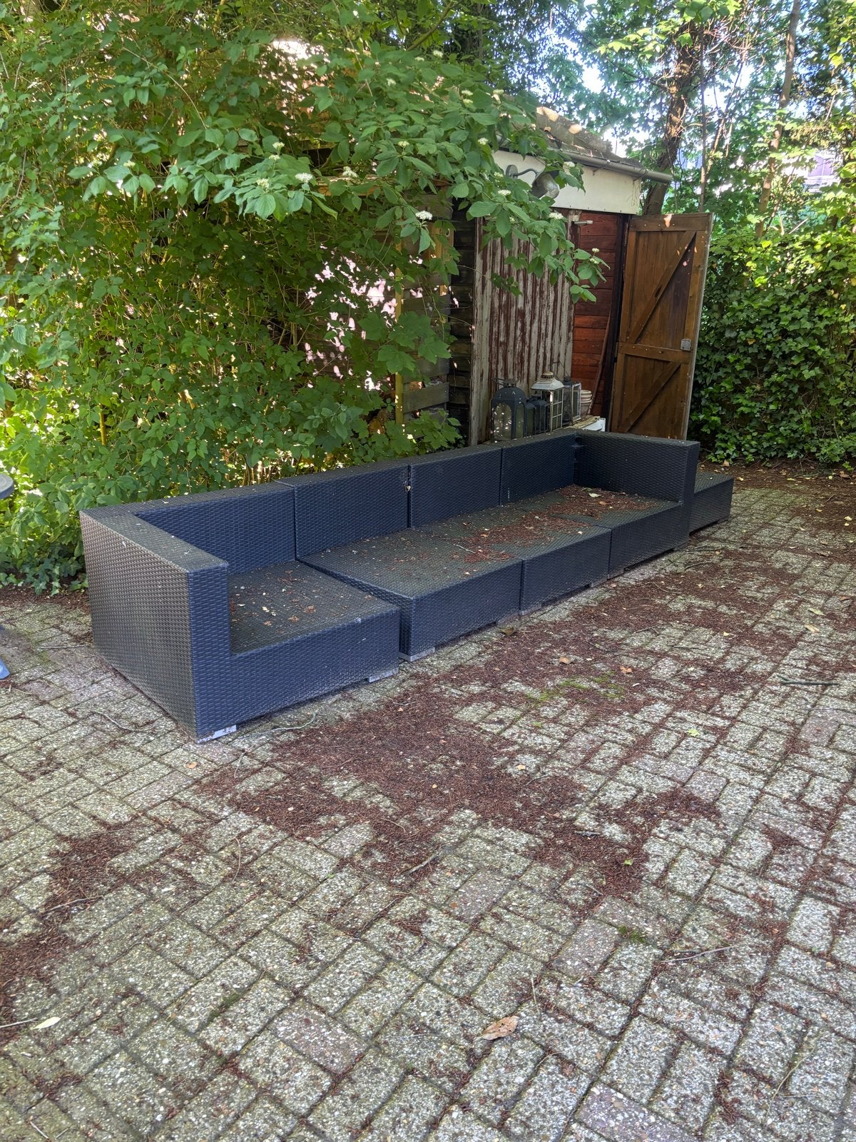 Wicker Loungeset - Modulair en Comfortabel, Ophalen, Gebruikt, Meer dan 8 zitplaatsen, Loungeset