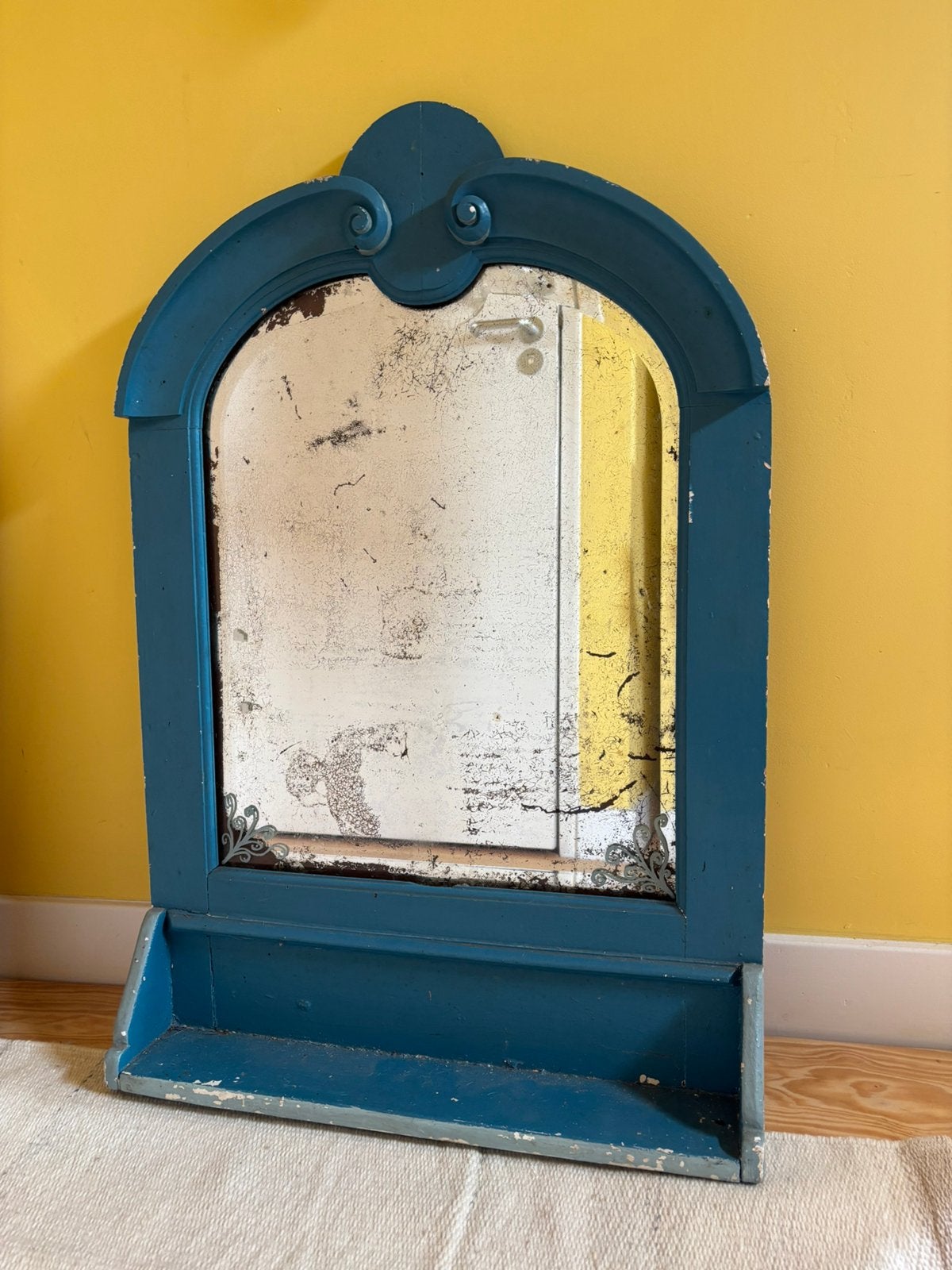 Brocante spiegel, Antiek en Kunst, Antiek | Spiegels, Ophalen, Rechthoekig