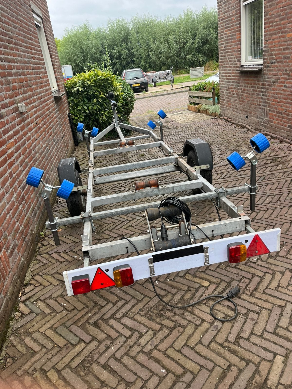 PEGA TRAILER /WEG EN STALING 1000 KG AS, Watersport en Boten, Boottrailers, Minder dan 1500 kg, Gebruikt, Minder dan 6 meter, Ophalen of Verzenden