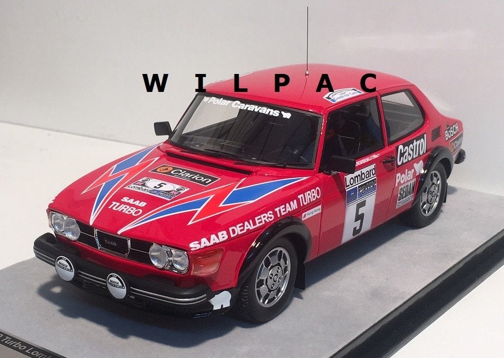 Tecno 1:18 Saab 99 Turbo Lombard RACrally 1979 #5, 1 van 80., Hobby en Vrije tijd, Modelauto's | 1:18, Ophalen of Verzenden, Nieuw