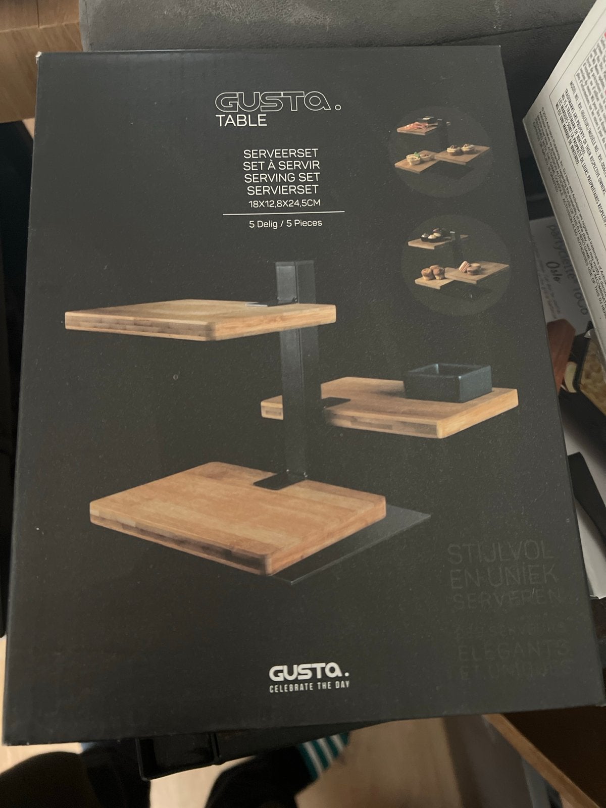 Gusta Serveerset 5-delig - Nieuw in doos, Overige typen, Hout, Nieuw, Gusta