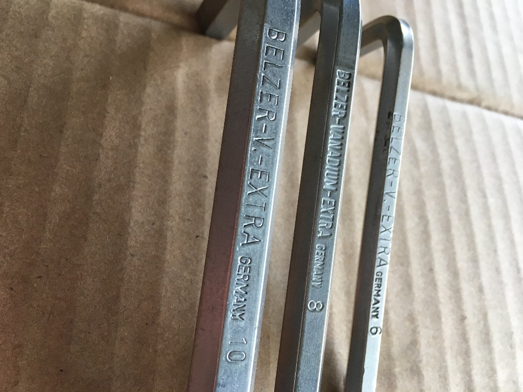 Belzer Vanadium inbus sleutels 10 8 6 mm zo goed als nieuw., Ophalen of Verzenden, Zo goed als nieuw, Inbusset, Overige merken