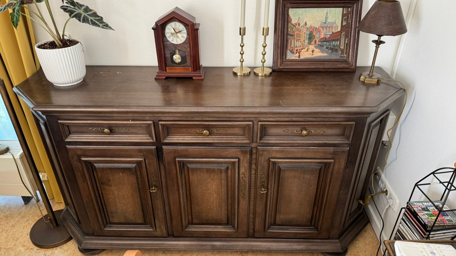 Mooi massief eiken dressoir met kastjes en laatjes, 150 tot 200 cm, Met lade(s), Ophalen of Verzenden, Zo goed als nieuw