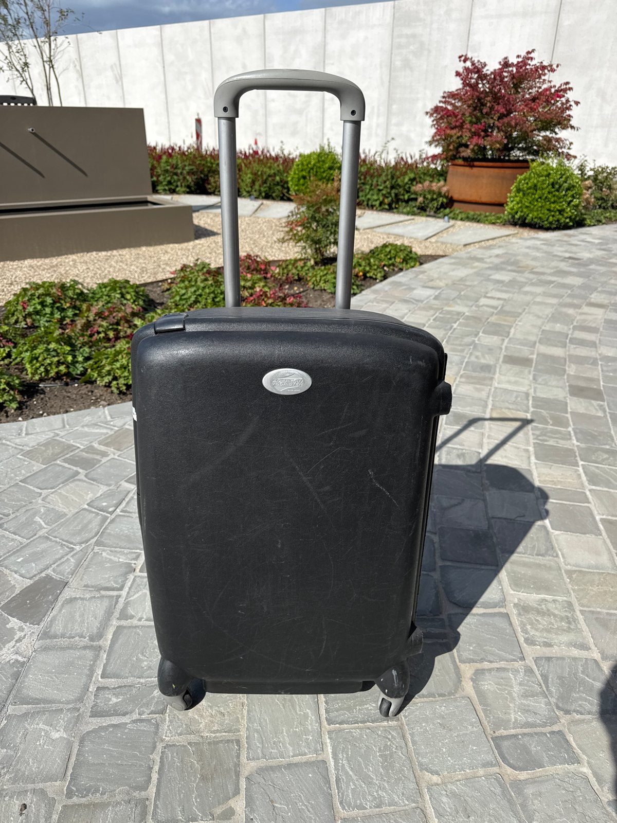 Samsonite American Tourist Hardcase Koffer - 3-Punts Beveili, Gebruikt, 50 tot 60 cm, Hard kunststof, Slot