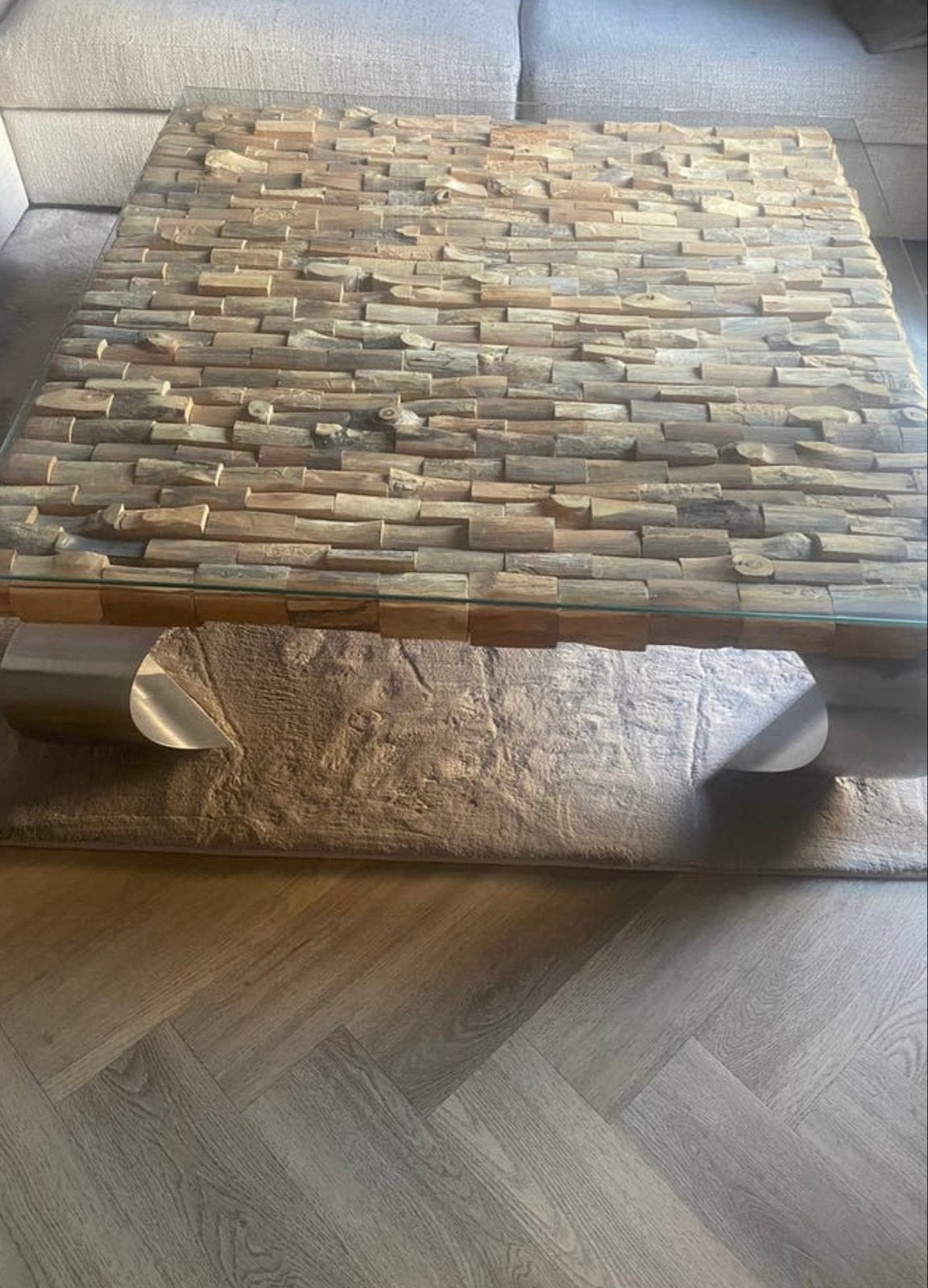 Salontafel  houdt blokken 120 bij 120, Huis en Inrichting, Ophalen, 50 – 75, Gebruikt, 100 tot 150 cm