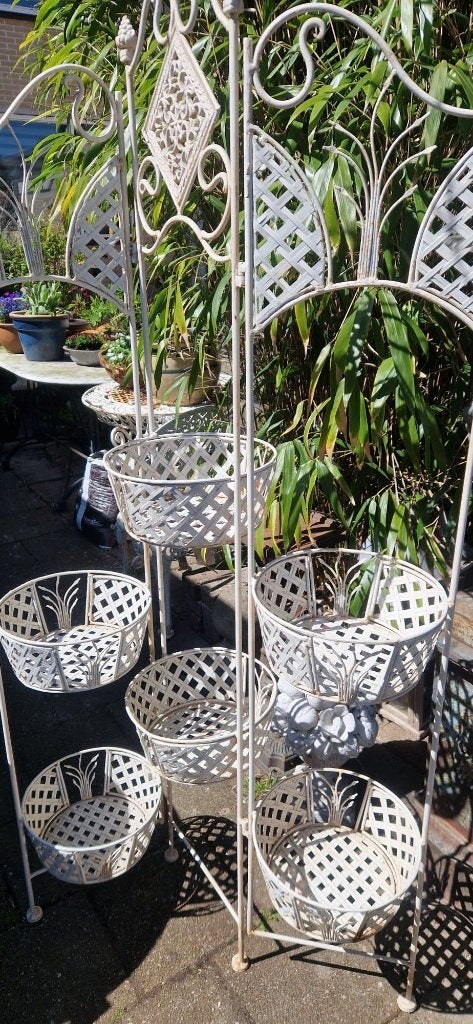 Smeedijzeren inklapbare bloemenstandaard (H173 cm)(brocante), Ophalen, Gebruikt, Minder dan 30 cm, 100 cm of meer