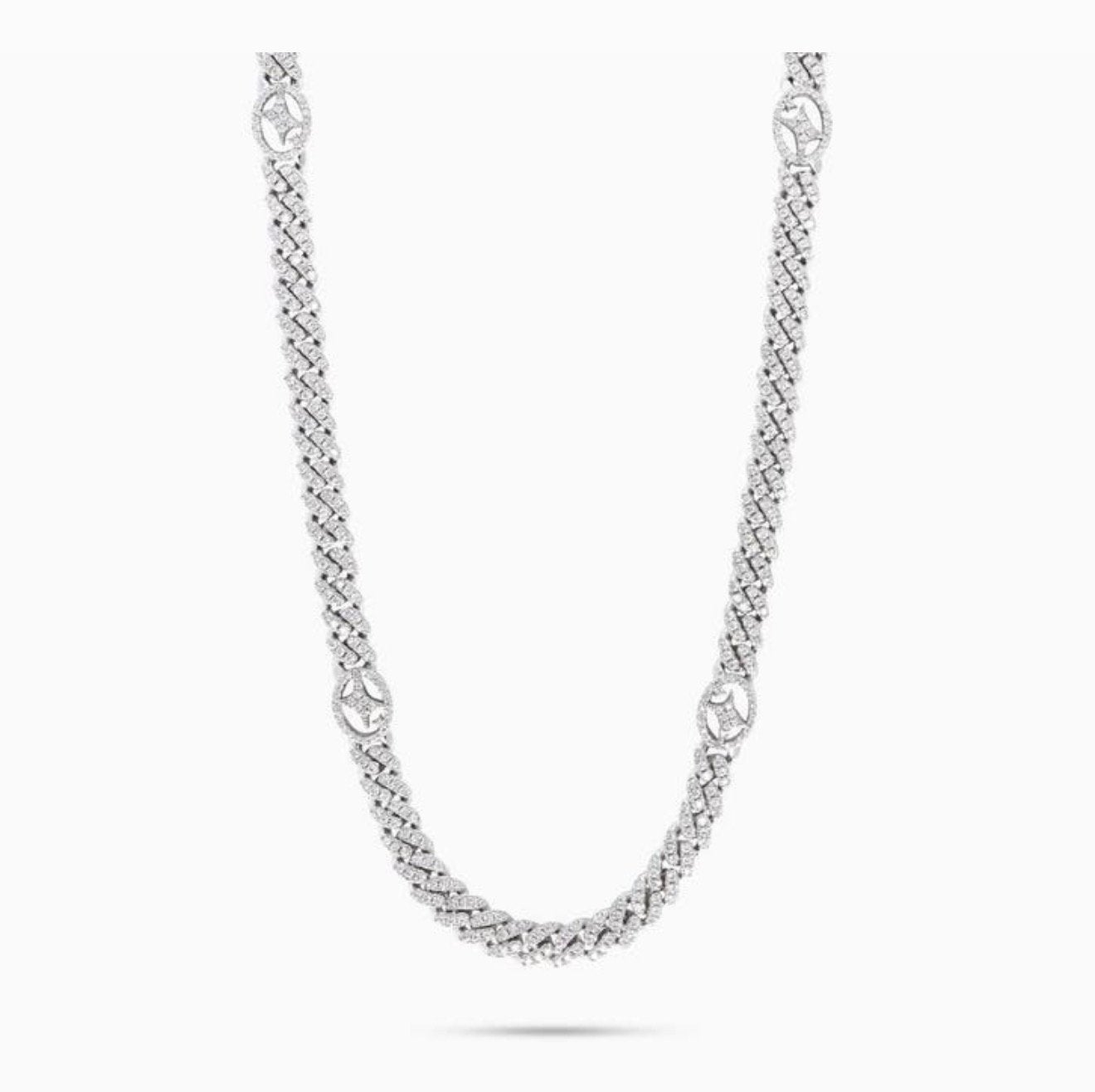 925 zilver verguld Iced Cuban link heren ketting 5 mm nieuw, Sieraden, Tassen en Uiterlijk, Nieuw, H, H, Zilver