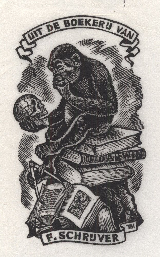 0361 Ex Libris Nederland : Thijs Mauve, 1955, Verzenden, Ex libris