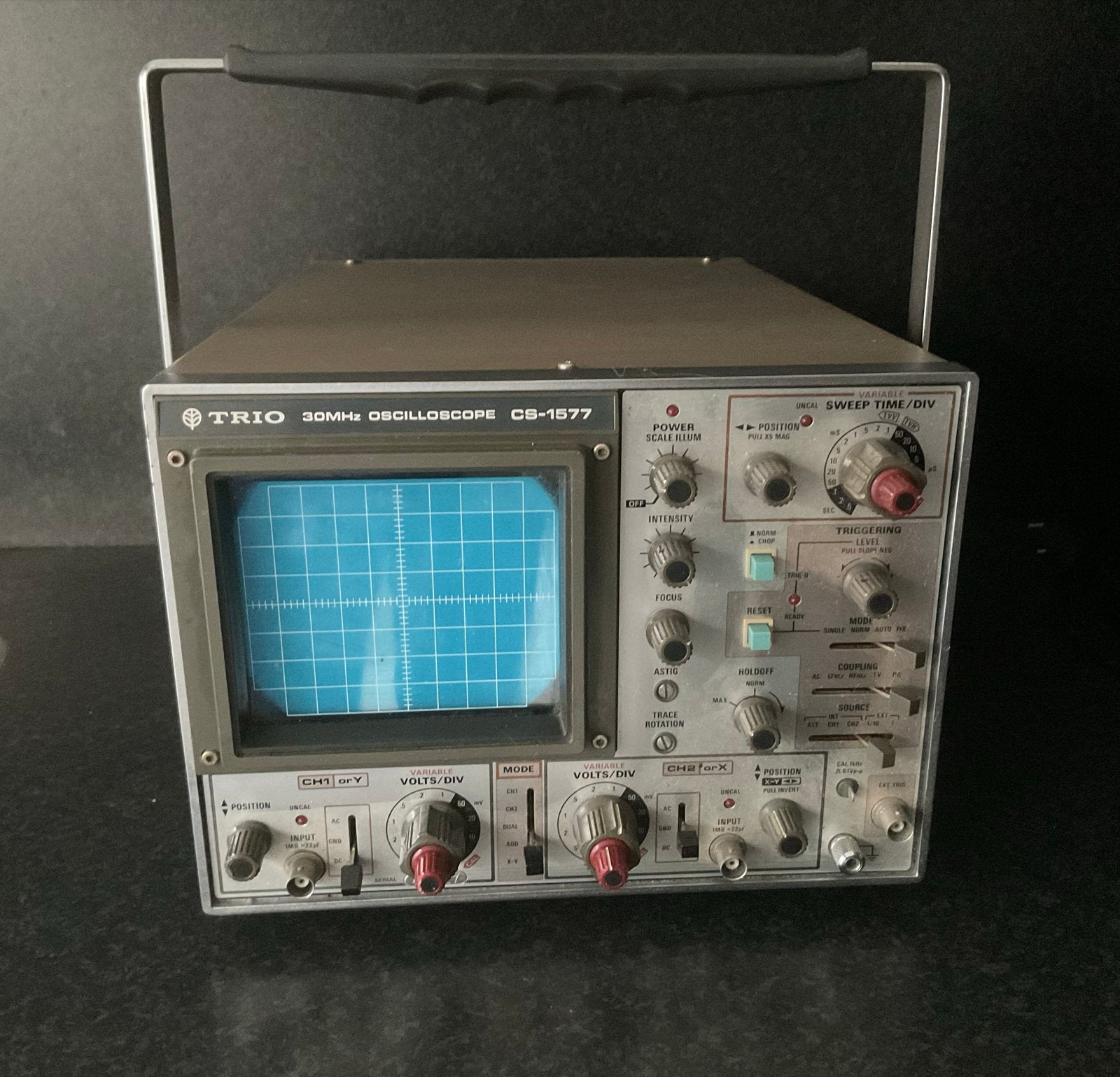 Analoge Trio 30MHz Oscilloscope CS-1577 Dual-Trace, Ophalen of Verzenden, Gebruikt, Elektriciteit