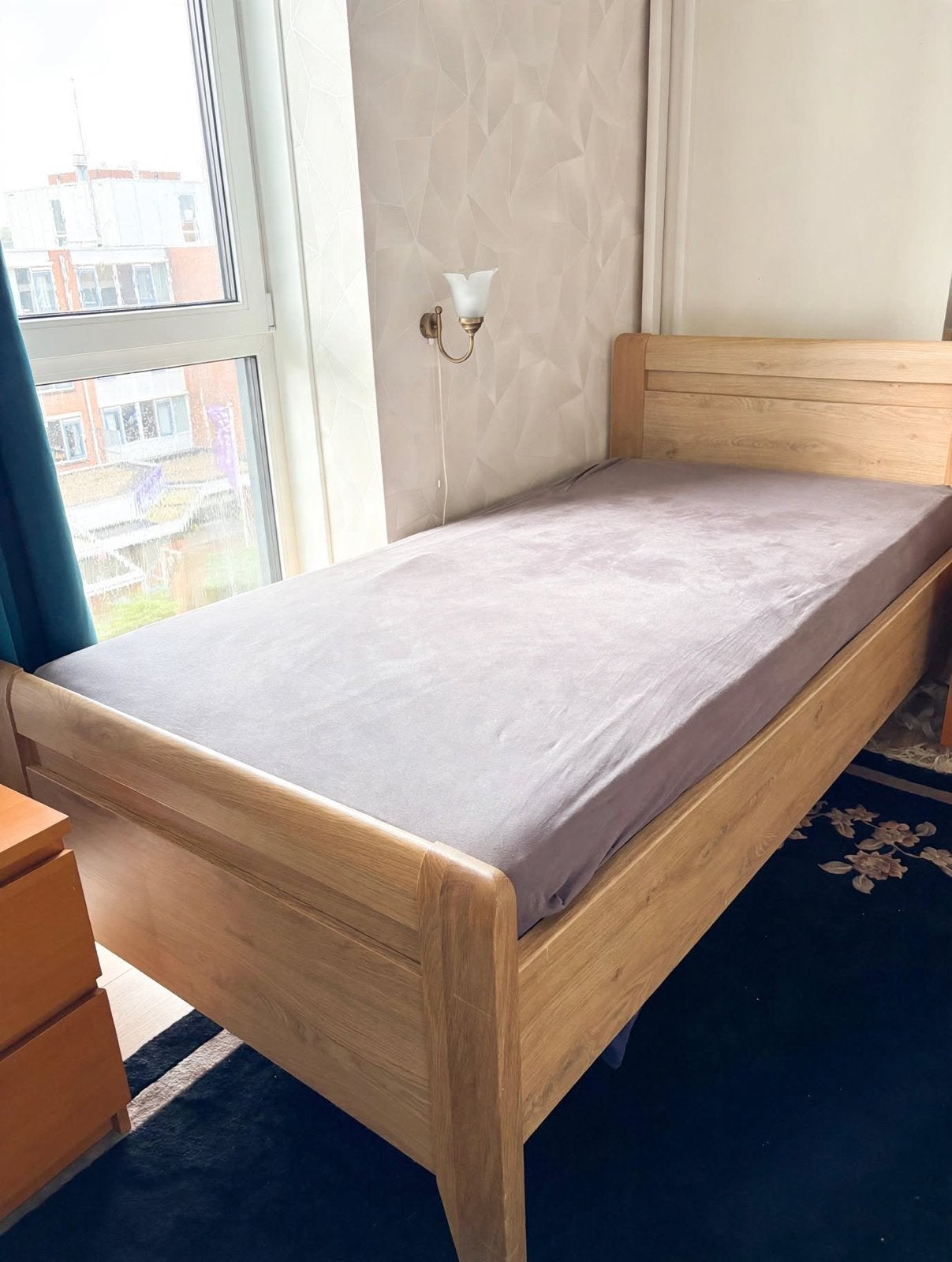 Eenpersoonbed 100x200cm  bed incl lattenbodem, Ophalen, 100 cm, Eenpersoons, Wit