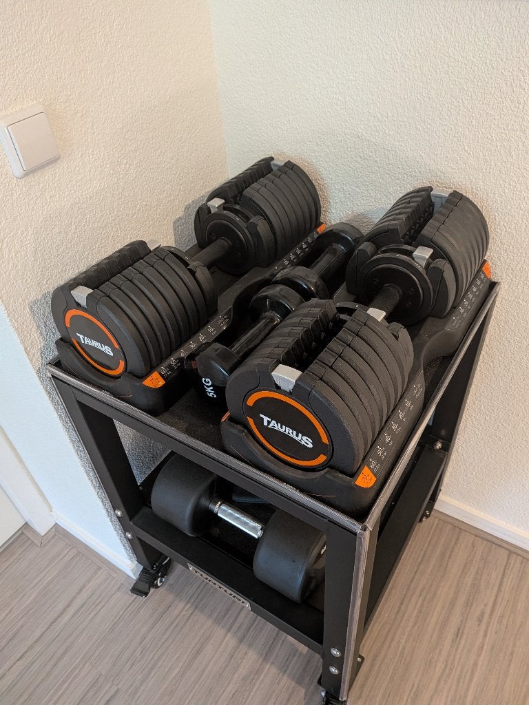 Tunturi Rapid Verstelbare Dumbbell Stand (zonder dumbells), Ophalen, Zo goed als nieuw, Benen, Halterset